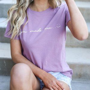 Purple graphic tee